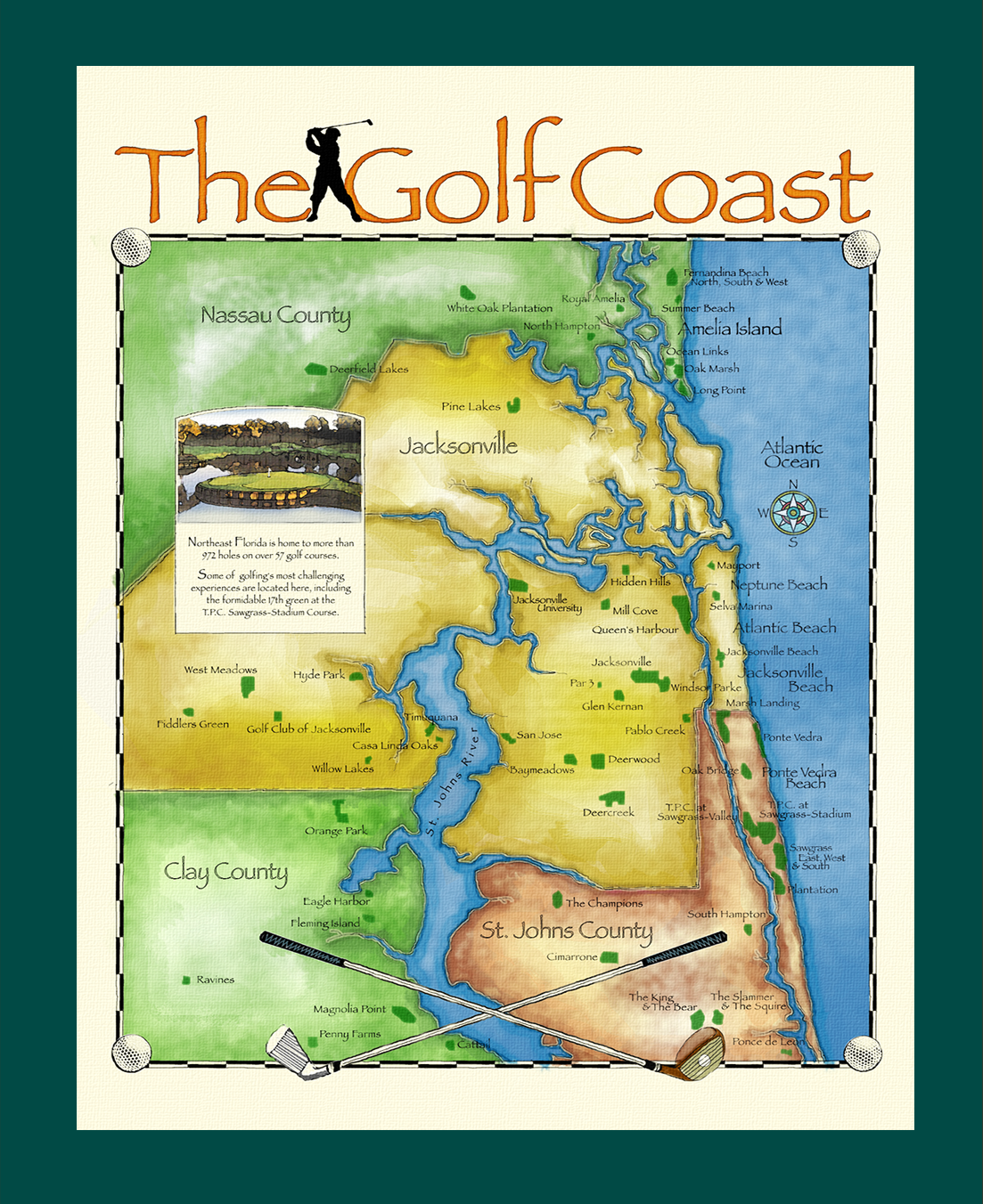 Northeast Florida Map of The Golf Coast