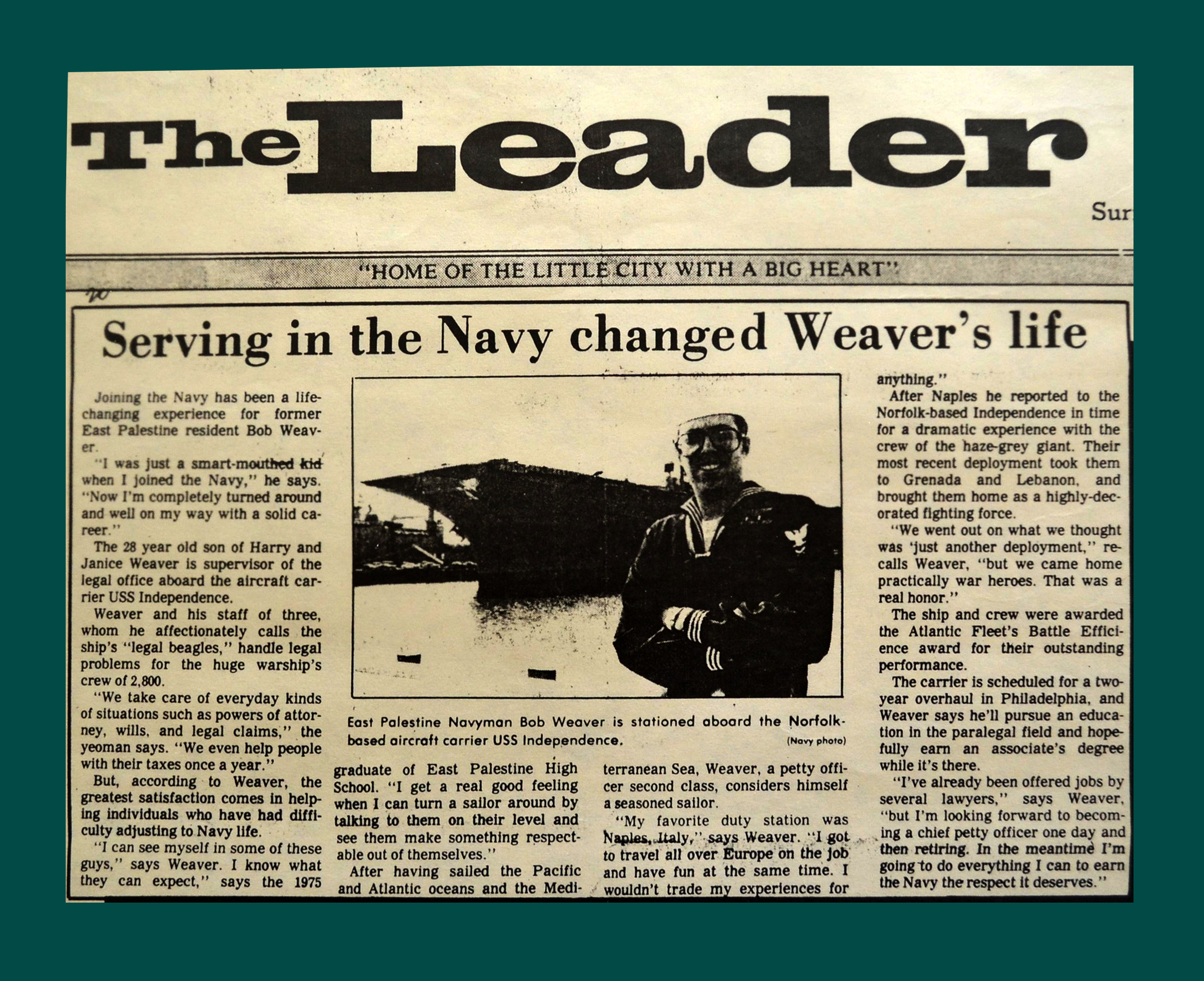 Navy Hometown News Article